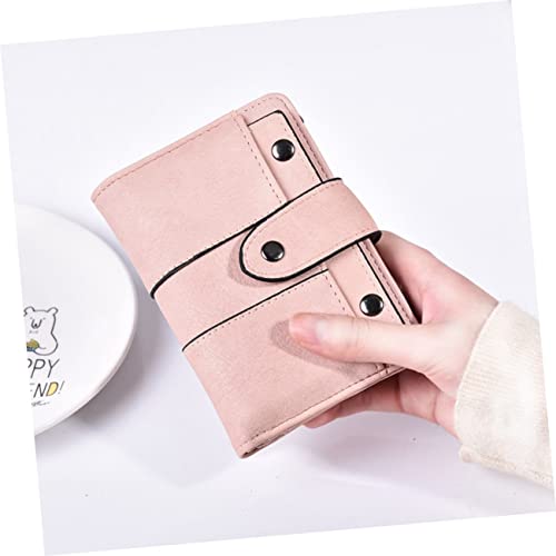 SAFIGLE Fashionable Women's Small Wallet Short Storage Purse for Lady Rfid Zipper Buckle Design Pu Material Many Slots Easy to Organize Money Cards Compact Portable Pink2