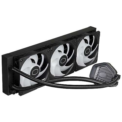 Cooler Master MasterLiquid Atmos 360 Black CPU Liquid Cooler - AIO Water Cooling System, Dual Chamber Pump, Pre-Installed Sickleflow 120 Edge Fans, Addressable Gen 2 RGB, LGA1700 & AM5 Brackets - Image 2