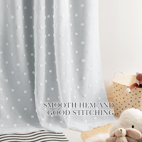 Image of PONY DANCE White Curtains for Living Room 84 Inches Long, 52W x 84L