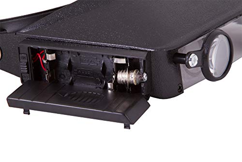 Levenhuk Zeno Vizor H1 Kopflupe mit Mehrfacher Leistung und Licht, Zusätzlicher Faltbarer Linse und Verstellbarem Kopfband