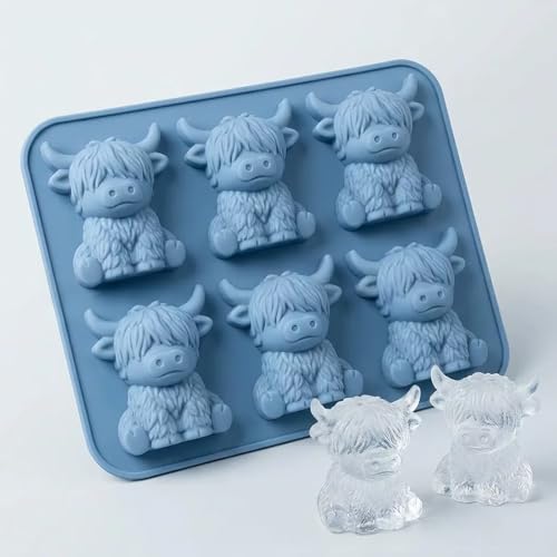 Molde de Hielo de Silicona 3D Vaca Highland miniatura 1