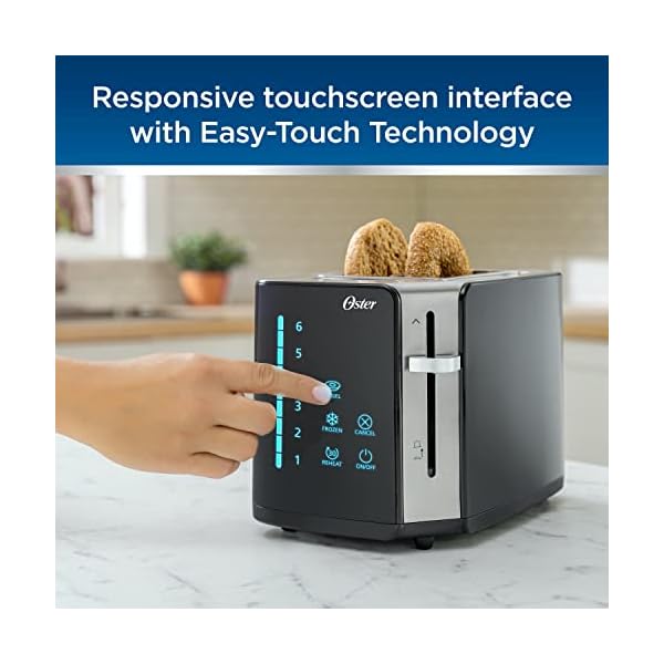 Oster 2Slice Toaster, Touch Screen with 6 Shade Settings and Digital