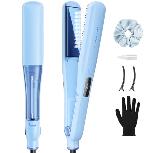 Image of Wavytalk Steam Hair Straightener Steam Sesh for Less Heat Damage, Flat Iron