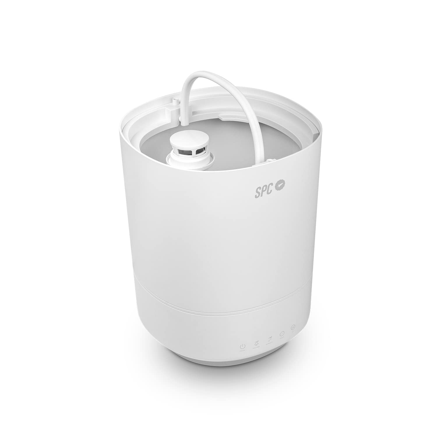 SPC Evadne – Humidificador WiFi inteligente ultrasónico, gran capacidad 4,5L, luz UV-C, carga de agua superior, modos automático, manual y noche, difusor de aromas, luz de noche, temporizador, sin BPA