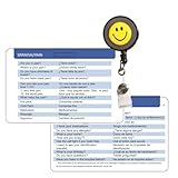 Spanish Medical Term Badge Card Hospital - Spanish for Assessment, procedures, Test, Diet, Communication in Hospital - Nurse, Nursing Student,PCT, CNA, MA, MA, EMT, EMS - 2 Cards Both Sided