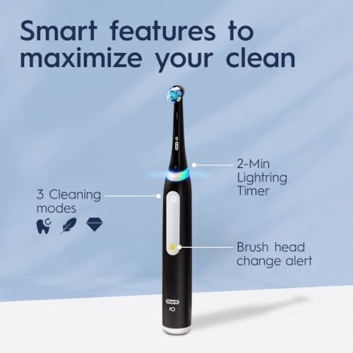 Oral-B Rechargeable Electric Toothbrush, iO3 Clean & Protect, 3 Cleaning Modes, Visual Pressure Sensor to Protect Gums, Blue - image 2