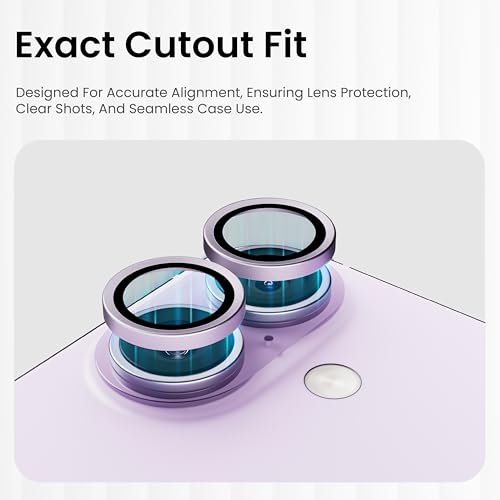 Image of CASEGEAR Clear Pro Camera Lens Protector Compatible With iPhone 17 | HD Clarity | Scratch Resistant | Complete Coverage | Easy Installation | Lavender