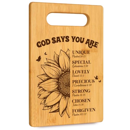 Comparison: Best Cutting Board Quotes 11 Sunflower Prayer Board with Scripture Quotes - Faith-Based Inspirational Decor for Christian Women - Spiritual Birthday Blessings for Catholic Mom & Godmother - Religious Home Accent Gifts