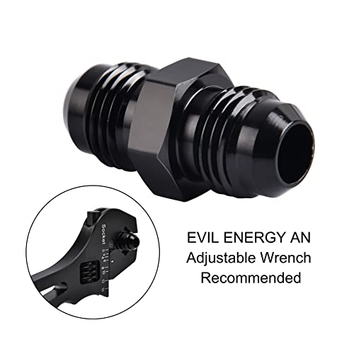 EVIL ENERGY 6AN Male to Male Flare Coupler Union Straight Fuel Hose Adapter Fitting Black 2PCS - Image 5