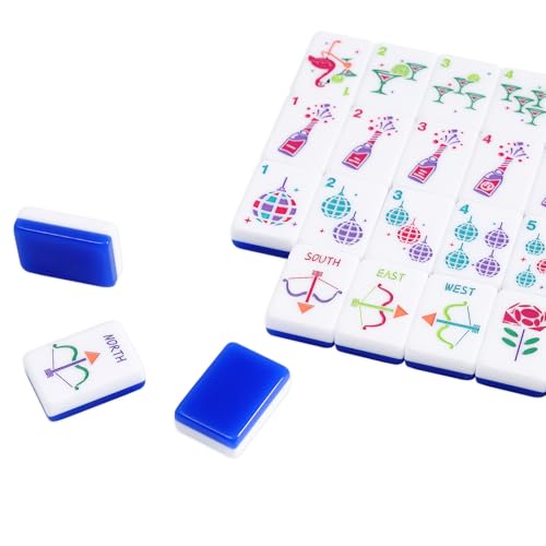 Juego de Mahjong Americano con 160 fichas y bolsa miniatura 5