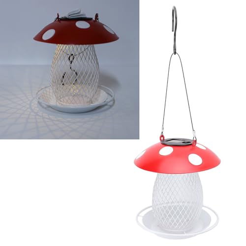 Mangeoire oiseaux métal champignon durable pour stopper le gaspillage de graines