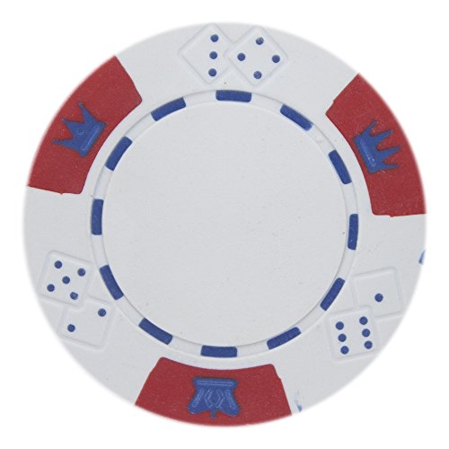 Brybelly Crown & Dice Poker Chip Heavyweight 14-Gram Clay Composite – Pack Of 50 (White) #TOP8