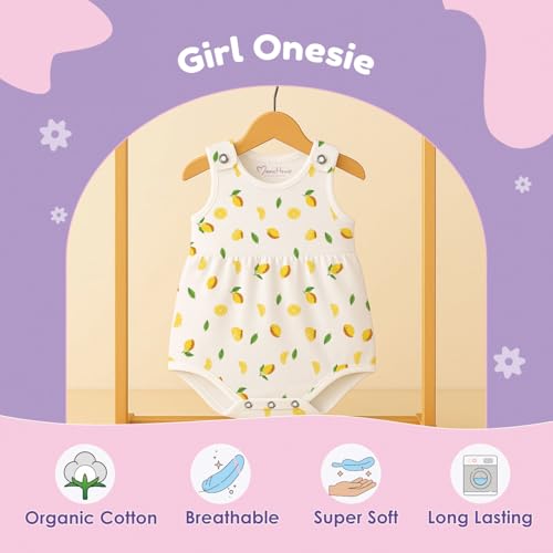 Image of MOM'S HOME Girls Frock Style Onesie | Stylish Organic Cotton Baby Dress Bodysuit for Newborn & Infant Girls | Pack of 1
