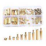 LitOrange 240 Pieces M3 Male Female Hex Brass Spacer Standoff Screw Nut Threaded Pillar PCB Motherboard Assortment Kit