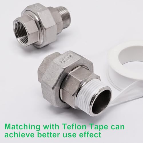 Image of 2Pcs Cast Pipe Fittings Union, 3 /4 inch NPT Male x 3 /4 inch NPT Female Thread 304 Stainless Steel Hex Head for Industrial, Class 150