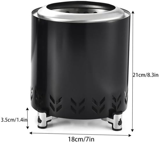 Portable Smokeless Fire Pit – Compact Stainless Steel Outdoor Fire Pit with Foldable Stand, High-Efficiency Secondary Burn, Low Smoke Design for Camping, Backyard, Patio, RV Travel & Bonfire Nights