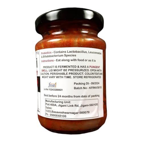 Kimchi Factory - Red Kimchi (Non Veg - Chicken) - Spicy Korean (Probiotic + Prebiotic) Pickle For Gut Health - Hands On Tummy (Small - 110 G)