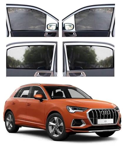 Image of Car Window Sun Shade /Curtain for Audi Q3 All Models - Black Color (Pack of 6)