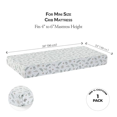 Image of Dreamology Mini Crib Sheets Girls,Boys,100% Cotton Muslin Crib Sheet,1Pack | Soft and Breathable Baby Muslin Crib Sheet Fitted,Pack n Play Sheets,Crib Sheet,24x38 Mini Crib Sheets | Flowers