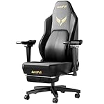AutoFull M6 Gaming Chair, Ergonomic Office Chair with Dynamic Lumbar Support, 6D Adjustable Armrests and Footrest (Black)