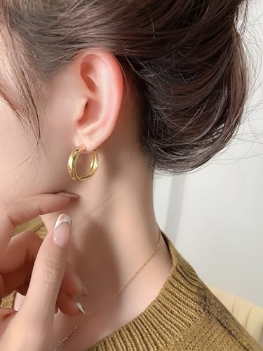 Pendientes de aro de plata pequeños de 13mm H'HELEN ideales para ir a trabajar 6