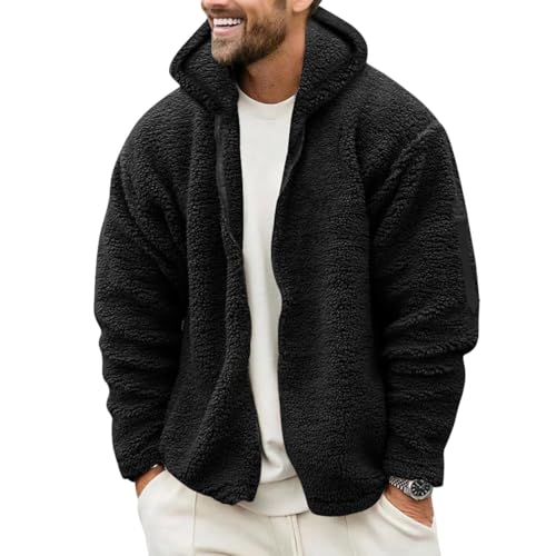 Chaqueta de invierno sherpa con cremallera y aislamiento térmico para hombre