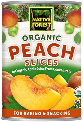 Native Forest Organic Peach Slices, Organic Peaches - 15 Ounce (Pack of 6)