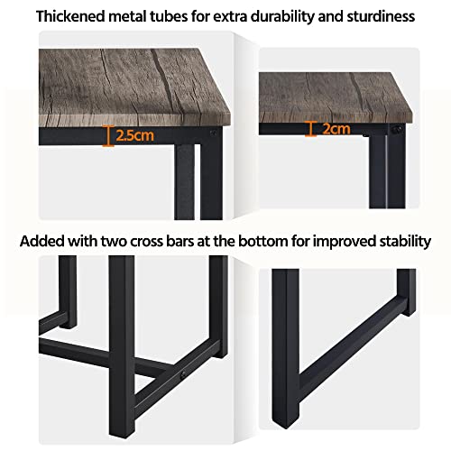 Yaheetech 3 Piece Dining Table Set - Kitchen Table & Chair Sets For 2 - Compact Table W/ 2 Stools & Space Saving Design For Dining Room Living Room Apartment Pub, Drift Brown #TOP7
