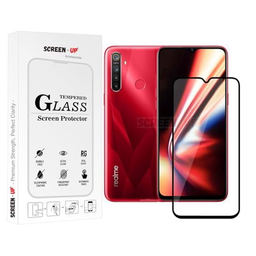 Image of ScreenUp Tempered Glass For Realme 5s - Ultra Clear, 9H Scratch Resistant, Full Coverage, Easy Install Screen Protector