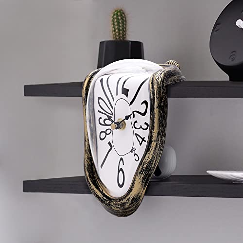 Lafocuse Melting Clock for Shelf, Salvador Dali Clock Silent Non-Ticking Battery Operated Office Home D�cor