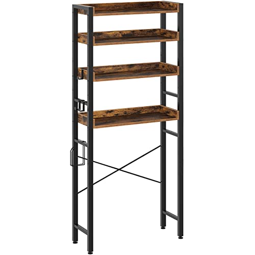 Rolanstar Over The Toilet Storage Rack, 4-Tier Bathroom Space Saver with Adjustable Shelves, Bathroom Organizer for Bathroom Washroom, Rustic Brown Rolanstar Over The Toilet Storage Rack, 4-Tier Bathroom Space Saver with Adjustable Shelves, Bathroom Organizer for Bathroom Washroom, Rustic Brown
