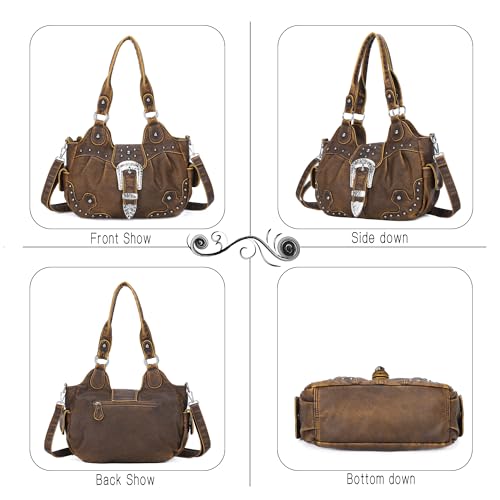 Image of Angel Kiss Hobo Bags for Women Vegan Leather Purses and Handbags Ladies Chic Shoulder Bags Crossbody Purses with Metal Studs