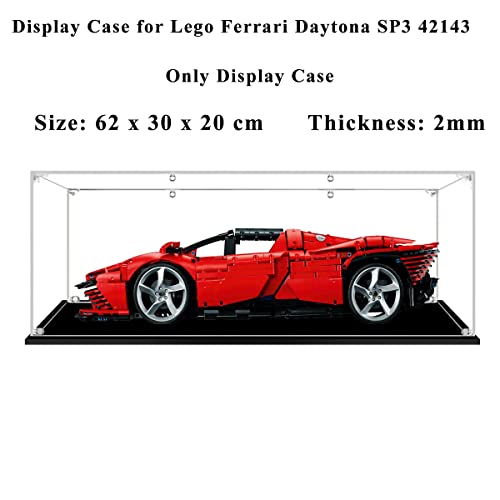 Hosdiy Acrylique Vitrine pour (Ferrari Daytona sp3) Modèle - Vitrine Présentoirs Compatible avec Lego 42143 (Seul Vitrine, sans Modèle)