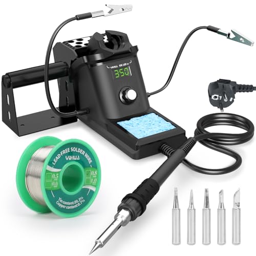 YIHUA 926LED-III 60W Soldeerstation met digitaal display, soldeerboutset met 2 helpende handen, zwart (EU-stekker)