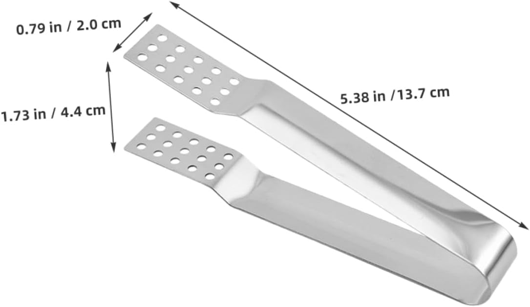 2pcs Stainless Steel Ice Cube Tongs for Bar and Kitchen Use