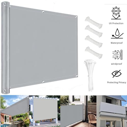 Voile ombrage rectangulaire 7x7m gris clair avec oeillets pour terrasse