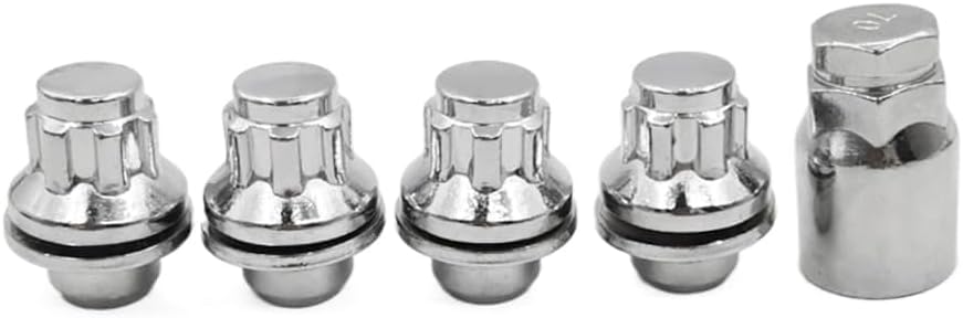 Wheel Locks 00276-00900 Compatible with Lexus Toyota Avalon C-HR Camry Celica Corolla Highlander Matrix Prius RAV4 Sienna Solara Tacoma Chrome Lug Nut Set of 4 M12 x 1.5