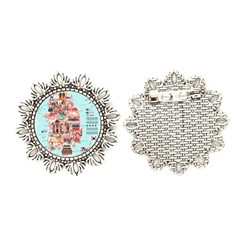 Broche de flor plateada de Corea el regalo perfecto de moda Art Deco