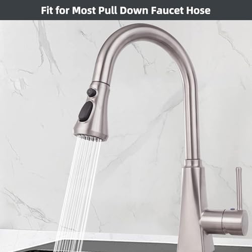 Hibbent Pull Down Spray Head For Kitchen Faucet, 3-Function Sink Spray Nozzle With 15 Adapters, Faucet Head Replacement Compatible With Moen thumb #6