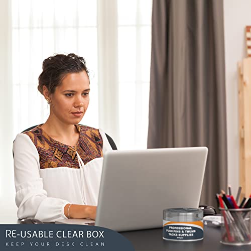 215 Clear Push Pins For Bulletin Board Thumb Tacks For Wall Corkboard Map Calendar Photo -Home Office Craft Projects Heavy Duty Plastic Head Steel Pin (Clear) #TOP4