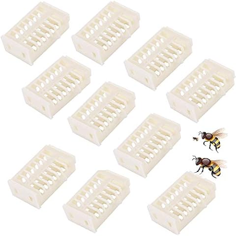 Nuluxi Biene Königinnenzucht Käfige Fänger Königin Bienen Käfige Imker Bienenkönigin Fänger Ja Wichtige Ausrüstung für Imker und EIN Guter Helfer für Einführung von Königinnenzucht (10 Stück, Weiß) Cover