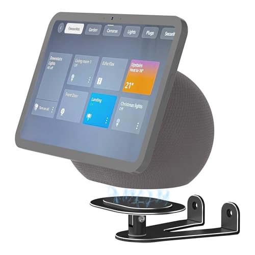 Almoz Wall Mount for Echo Show 8 & Echo Show 11 (2025 Release), Adjustable Tilt and Swivel, Solid Aluminum Wall Bracket, Cable Management, Space-Saving Holder Mount for Echo Show 8 2025 (Black)