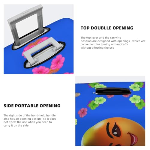 Luggage Suitcase Cover Protector, Printed Smiley Yellow Pear Luggage Covers for Suitcase, Baggage Covers Fits 18-32 Inch Luggage 5