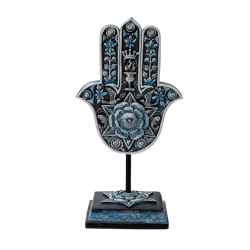 Estatua Mano Hamsa Decorativa de Resina Multicolor 14 in