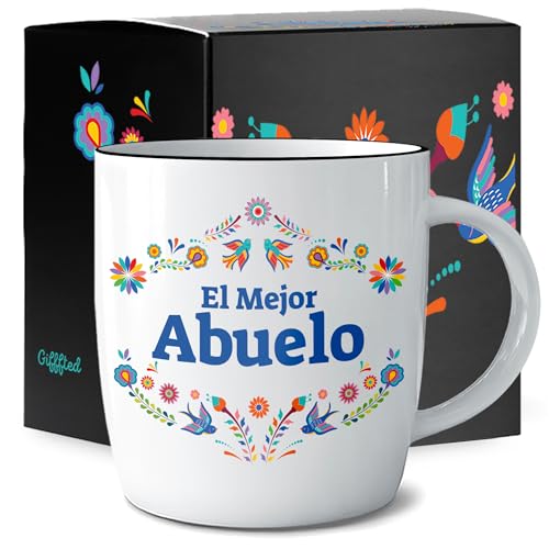 Triple Gifffted El Mejor Abuelo Coffee Mug - Latino Gifts in Spanish for World's Best Grandpa on Fathers Day, Navidad, Birthday and Christmas, Grandparents, Regalo Dia Del Padre, Taza Abuelos