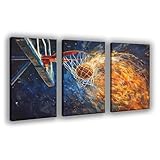 IYQTAGGH Póster abstracto de aro de baloncesto para decoración de pared, pinturas para decoración de sala de estar, dormitorio, 50 x 75 cm