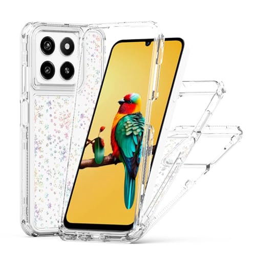 BORYA Funda para ZTE Blade A55 / ZTE Blade A35, Duradero y Resistente Cover Diseñado para Niñas, Carcasa con Delgada Transparente Militar Antigolpes Protección   Copos