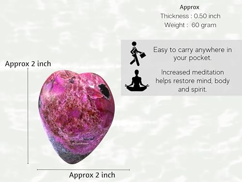 Image of Certified Cobalt Calcite Crystal Heart Palm Pebbles Stones for Anxiety Stress Relief Massage - AAA Grade Original Healing Gemstone Agate Heart Palm Stone for Yoga Meditation Spiritual