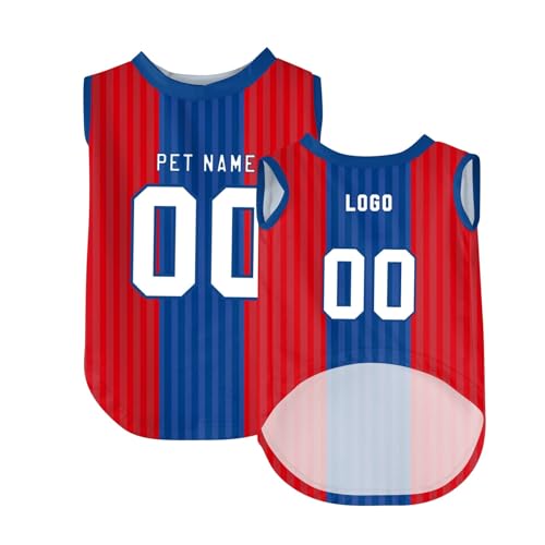 T-Shirt personnalisé pour Chien, Maillot de Baseball pour Chien avec numéro de nom et Logo ，pour Chiens de Petite, Moyenne et Grande Taille