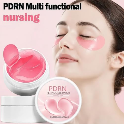 PDRN Retinol Under Eye Patches, 60pcs Hydrogel Eye Mask for Puffy, Tired Eyes & Dark Circles, Wrinkles with Collagen, Firming, Glowing & Moisturizing Skin Care, Reduce Wrinkles Puffy & Bags - Image 7